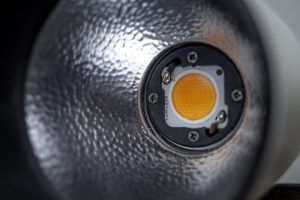 Close up of LED Bulb within the blinder
